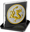10 Yuan Silver coin 1 oz China Dragon Chinese Dragon 2025 partially gold-plated Uncirculated - gilded