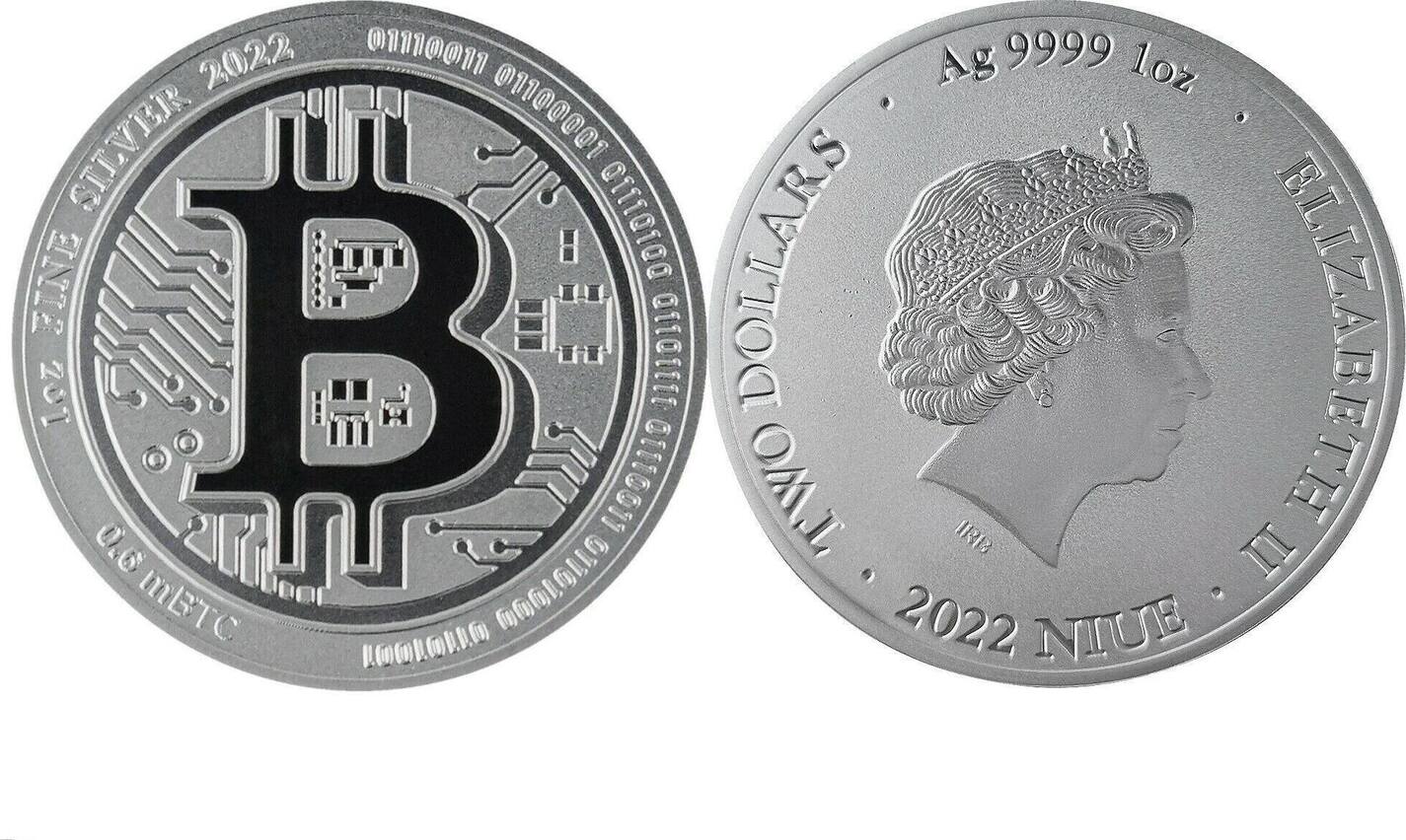 2022 Niue Bitcoin Silver Coin 1 oz New Zealand Mint Btc Coin 999 Fine  Silver | MA-Shops