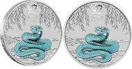 Australien 0,5 AUD Silver coin 0.5 1/2 oz Lunar III Year of the Snake 2025 color Perth Mint Silver Uncirculated