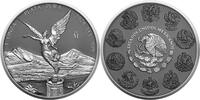 Silver coin 1 oz Mexico Libertad 2024 Silver ring Ruthenium COA Uncirculated - Ruthenium - Silver Ring