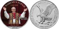 Vereinigte Staaten 1 Dollar Silver coin 1 oz American Eagle Habemus Papam Pope Leo XIV 2025 color -