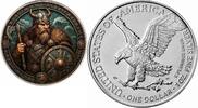 Polen 1 Dollar Silver coin 1 oz American Silver Eagle The Vikings Harald Ironstorm 2025 color mint / new
