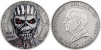 Cookinseln  2 oz Iron Maiden The Book of Souls Silver Coin 2024 Cook Island Antique Finish Uncirculated/Mint