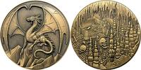 USA  Medal 4 oz Lawful Gold Dragon Base Metal Gilded Antique Finish Zinc Alloy Uncirculated