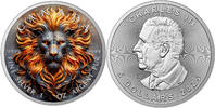 Kanada Silver coin 1 oz Stone Zodiac #Leo color 2025 Canada Silver Coin 999 -