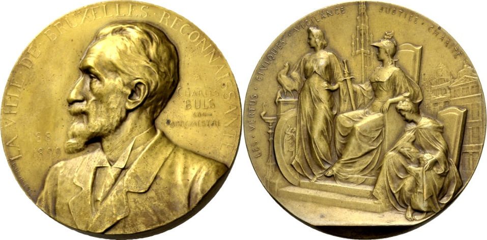 BELGIEN, BRÜSSEL. Bronzemedaille 1899 Bürgermeister Buls ...