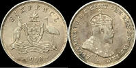 World Coins Sixpence Australia: 1910  KM# 19  44,23 EUR  Excl. 13,47 EUR Verzending