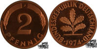 Deutschland 2 Pfennig 2 Pfennig 1974 J -