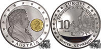 Österreich - W. A. Mozart mit 1 Euro Goldapplikation -