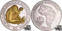 Somalia 10 Dollar 10 Dollar 2002 - African Monkey - Goldapplikation -