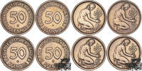 4 x 50 Pfennig Set 50 Pfennig 1949 D, F, G, J -