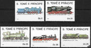 São Tomé und Príncipe Saó Tomé und Principe 1990 ** - Lokomotiven -