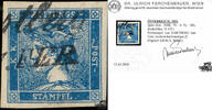 Österreich 1851 o - 0,6 Kreuzer - Blauer Merkur - mit Attest: Dr. Ferchenbauer -