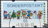 Österreich 2006 Automatenmarke o - € 0,55 - Spielende Kinder im Schnee: Sonderpostamt -
