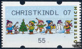 Österreich 2007 Automatenmarke ** - € 0,55 - Spielende Kinder im Schnee: Christkindl 07 -
