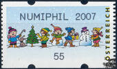 Österreich 2007 Automatenmarke ** - € 0,55 - Spielende Kinder im Schnee: Numiphil 2007 -