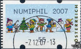 Österreich 2007 Automatenmarke o - € 0,55 - Spielende Kinder im Schnee: Numiphil 2007 -