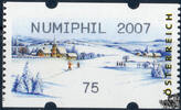 Österreich 2007 Automatenmarke ** - € 0,75 - Druckzylinder-Überlauf - Winterlandschaft: Numiphil 2007 -