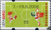Österreich 2008 Automatenmarke ** - € 0,55 - Maskottchen Trix und Flix auf dem Fußballplatz: 7.-29.06.2008 -