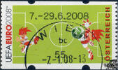 Österreich 2008 Automatenmarke o - € 0,55 - Maskottchen Trix und Flix auf dem Fußballplatz: 7.-29.06.2008 -