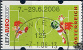Österreich 2008 Automatenmarke o - € 1,25 - Maskottchen Trix und Flix auf dem Fußballplatz: 7.-29.06.2008 -