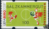 Österreich 2008 Automatenmarke ** - € 1,00 - Maskottchen Trix und Flix auf dem Fußballplatz: Salzkammergut -