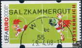 Österreich 2008 Automatenmarke o - € 0,55 - Maskottchen Trix und Flix auf dem Fußballplatz: Salzkammergut -