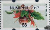 Österreich 2017 Automatenmarke ** - € 0,68 - Stechpalmenzweig mit Christbaumkugel: NUMIPHIL 2017 -