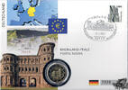 Luxemburg 2 € Münze + Briefmarke Euro Numisbrief Deutschland - Rheinland-Pfalz, Porta Nigra, Trier, 2 Euro 2017, NUMIS COVER EDITION -
