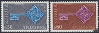 Andorra franz. 1968 ** - EUROPA, Schlüssel -