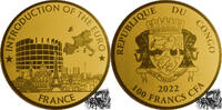 Nordkorea 100 Francs CFA 100 Francs 2022 - Einführung des Euro, 1/200 Unze -