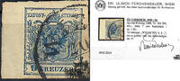 Österreich 1854 o - 9 Kreuzer Maschinenpapier - Nr.5 IIIb, blau - Attest Dr. Ferchenbauer -