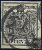 Österreich 1854 o - 10 Centesimi Maschinenpapier - Nr.2 M IIIa - schwarz -