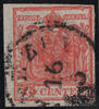 Österreich 1850 o - 15 Centesimi Handpapier - Nr.3 H IIb - karminrosa -