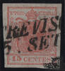 Österreich 1850 o - 15 Centiesimi Handpapier - NR 3 H IIb - rosakarmin -