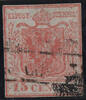 Österreich 1850 o - 15 Centiesimi Handpapier - NR 3 H IIb - rosa -