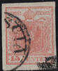 Österreich 1850 o - 15 Centiesimi Handpapier - NR 3 H IIb - rosakarmin -