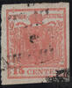 Österreich 1850 o - 15 Centesimi Handpapier - Nr.3 H IIa, Pl. 3 - rosa -
