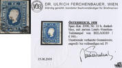 Österreich 1860 o - 1,05 Kreuzer - Nr. 16b - dunkelblau, Attest Dr. Ferchenbauer -