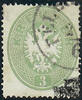 Österreich 1863 o - 3 Kreuzer - Freimarke Doppeladler im Oval - (hell)grün -