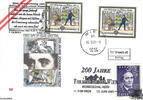 Österreich FDC 2001 - 7 S 200. Geburtstag von Johann Nestroy - E.-K. OT.Stp. 1014 Wien und 2 x SStp. 1150 Wien (13.06. und 07.12 -