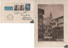 Österreich 3. Reich Ostmark - Nr. 601, 643 Mischfrankatur auf Luftpost-Karte 1938 -