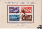 Liechtenstein Liechtenstein 1937 - Nr. 152-55 Arbeitsbeschaffung auf Anlasskarte mit Sonderstempel -
