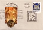 20,- Münze + 5,50 Briefmarke Schilling Numisbrief Österreich - Anton Bruckner -