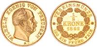 Brandenburg-Preußen 1/2 Vereinskrone 1862 Berlin Wilhelm I. 1861-1888 -