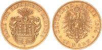 Hamburg 10 Mark 1874 Freie und Hansestadt Hamburg vz+ 3350,00 EUR  Excl. 10,00 EUR Verzending