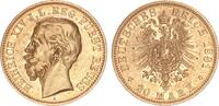 Reuss 20 Mark 1881 Fürst Heinrich XIV. 1867-1913 kl. Kr., vz 5750,00 EUR  Excl. 10,00 EUR Verzending