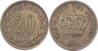 Griechenland 20 Lepta Georg I. 1863-1913 -