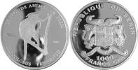 Benin 1000 Francs Gefährdete Tierwelt (Pennantstummelaffe) -