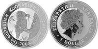 Australien, Australia 1 Dollar 1 oz Kookaburra P20 (Jägerliest mit Eidechse vor Nisthöhle) -